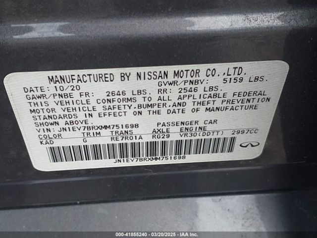 JN1EV7BRXMM751698 Infiniti Q50 Luxe Awd