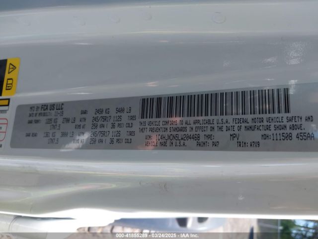2020 JEEP WRANGLER UNLIMITED 1C4HJXDN5LW204468 Photo 8