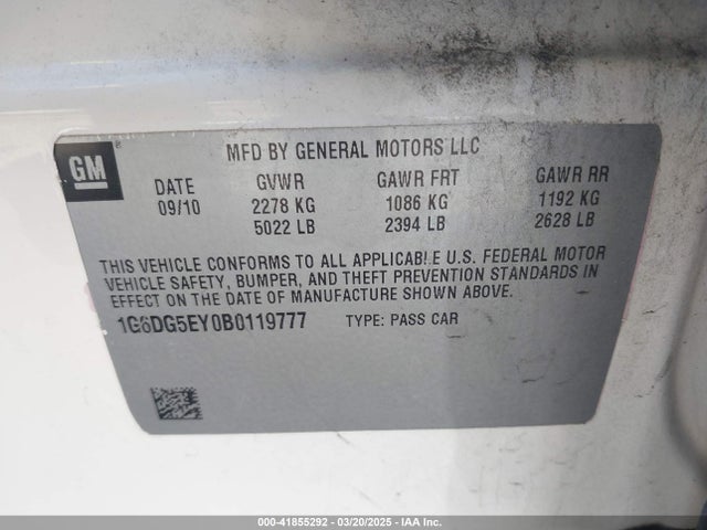 2011 CADILLAC CTS 1G6DG5EY0B0119777 Photo 8