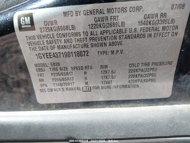 2009 CADILLAC SRX 1GYEE437190118072 Photo 8