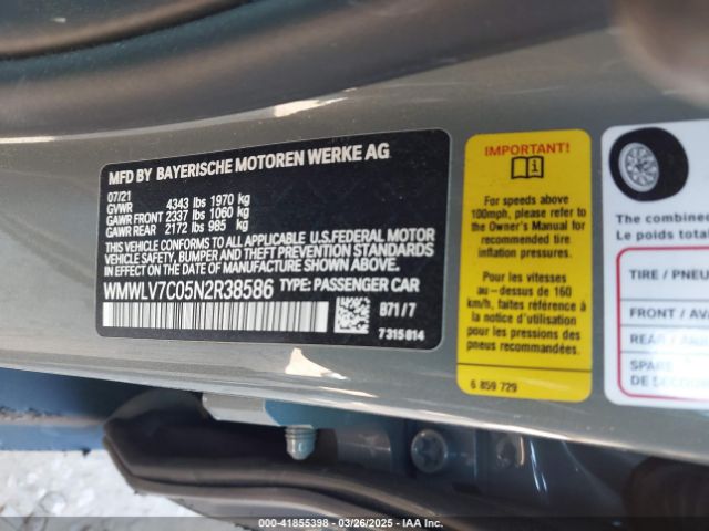 WMWLV7C05N2R38586 Mini Clubman Cooper S