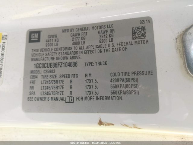 1GC0CUE86FZ104686 Chevrolet Silverado 2500hd Wt