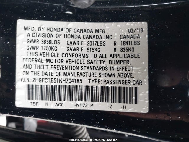 Honda CIVIC SI 2019 2HGFC1E51KH704185 Image 9