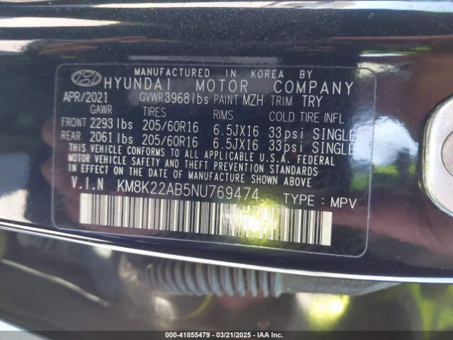 KM8K22AB5NU769474 Hyundai Kona Se
