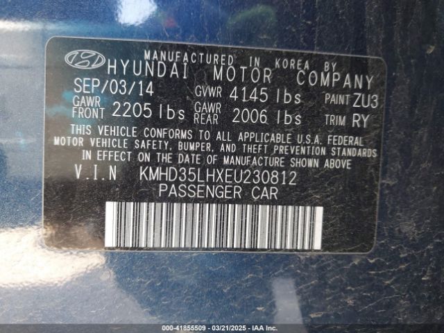 KMHD35LHXEU230812 Hyundai ELANTRA GT