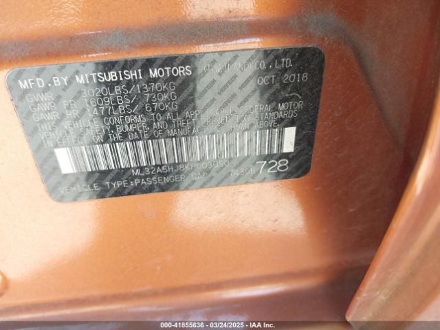2019 MITSUBISHI MIRAGE ML32A5HJ8KH003090 Photo 8