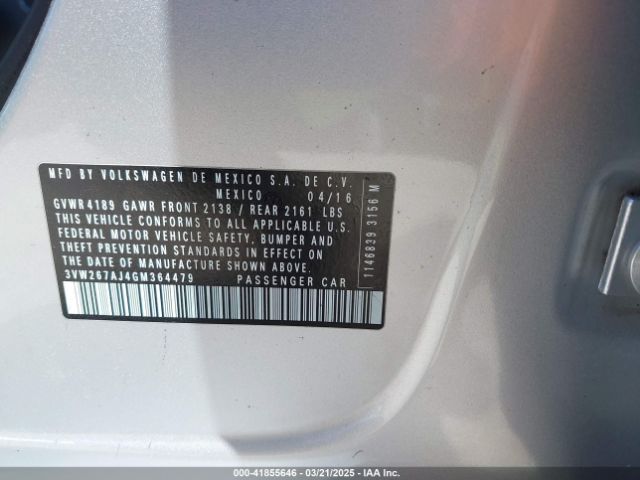 3VW267AJ4GM364479 Volkswagen Jetta 1.4t S