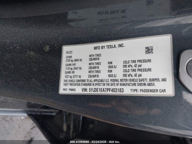 2023 TESLA MODEL 3 5YJ3E1EA7PF403183 Photo 8