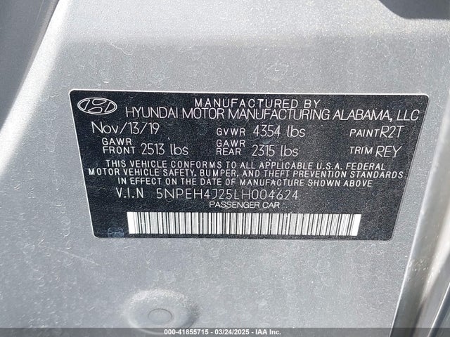 5NPEH4J25LH004624 Hyundai Sonata Limited