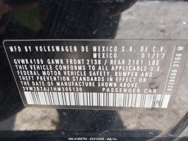 3VW2B7AJ1HM305130 Volkswagen Jetta 1.4t S