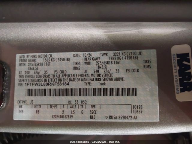 2024 FORD F-150 1FTFW3L80RKF58184 Photo 8