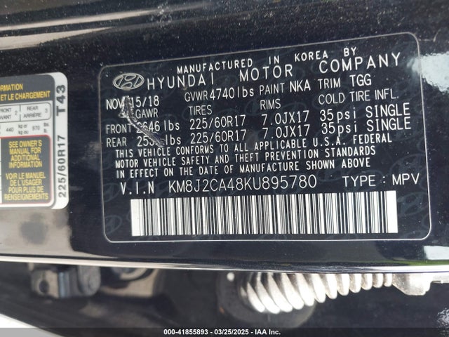 Hyundai TUCSON SE 2019 KM8J2CA48KU895780 Image 9