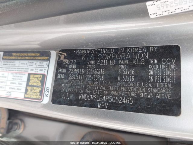 KNDCR3LE4P5052465 KIA NIRO EX
