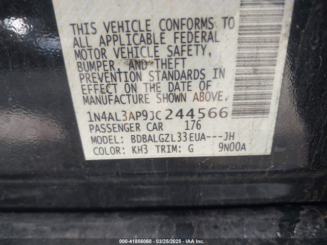 1N4AL3AP9JC244566 Nissan Altima 2.5 S
