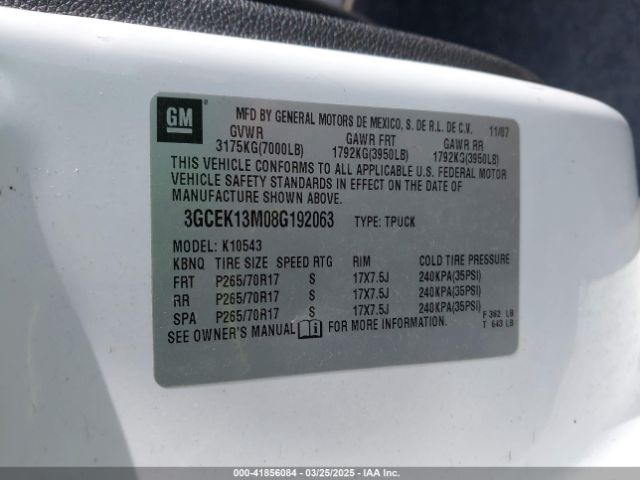 2008 CHEVROLET SILVERADO 1500 3GCEK13M08G192063 Photo 8