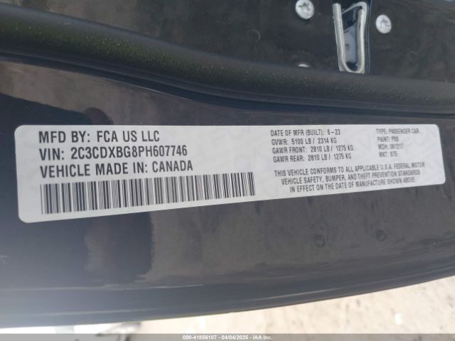 2C3CDXBG8PH607746 Dodge Charger Sxt