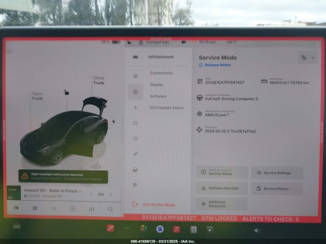 5YJ3E1EA7PF587427 Tesla Model 3 Rear-wheel Drive