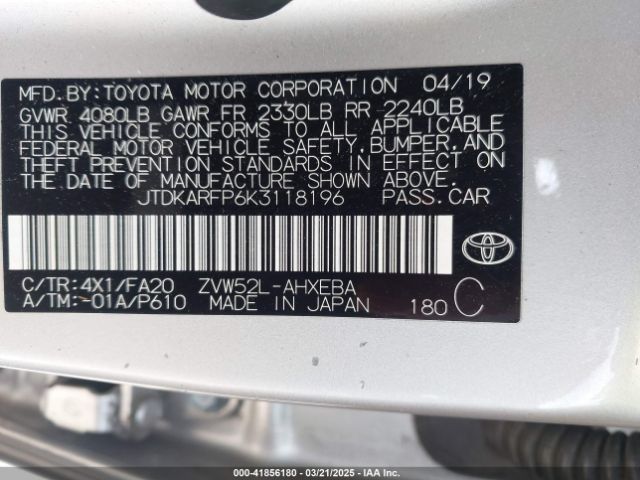 JTDKARFP6K3118196 Toyota Prius Prime Plus