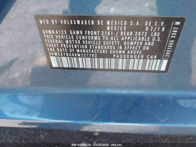 3VWC57BU8KM231782 Volkswagen Jetta 1.4t R-line/1.4t S/1.4t Se