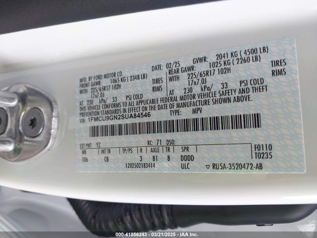 Ford Escape Active 2025 1FMCU9GN2SUA84546 Image 9