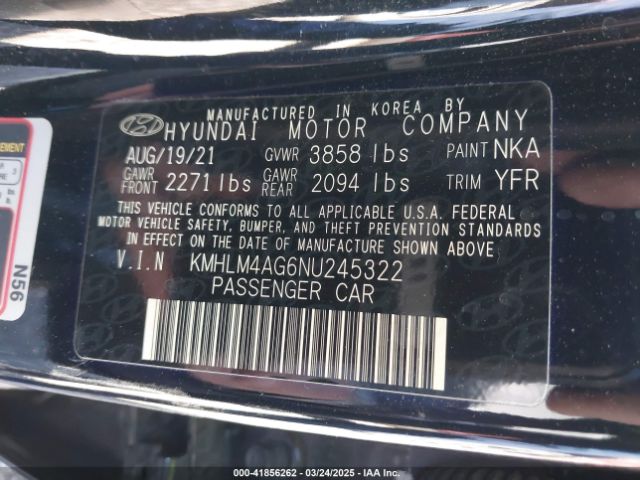 2022 HYUNDAI ELANTRA KMHLM4AG6NU245322 Photo 8