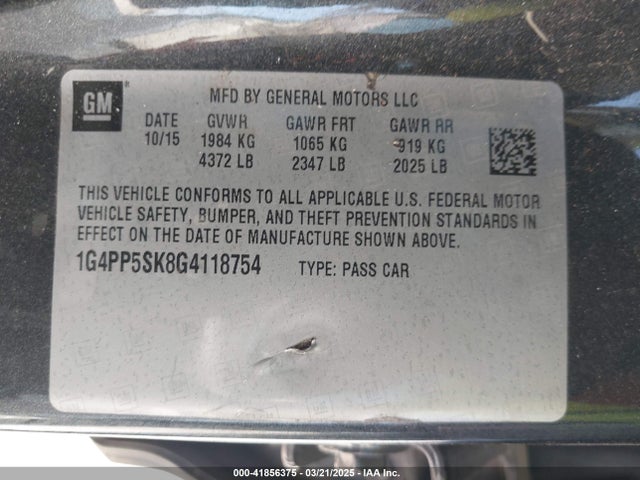 1G4PP5SK8G4118754 Buick Verano