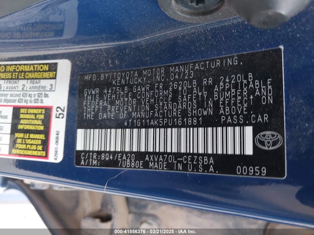 4T1G11AK5PU161881 Toyota CAMRY SE