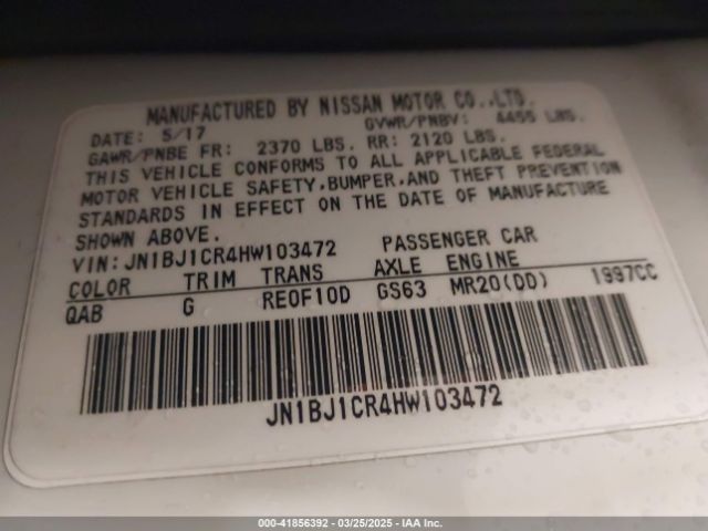 JN1BJ1CR4HW103472 Nissan Rogue Sport Sl