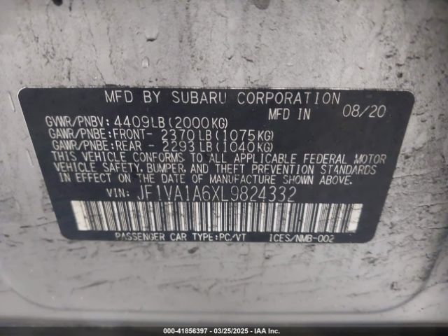 JF1VA1A6XL9824332 Subaru WRX