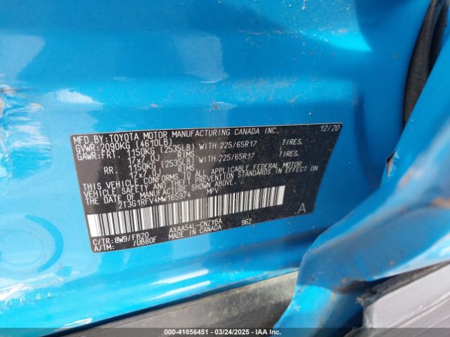 2T3G1RFV4MW165974 Toyota RAV4 LE