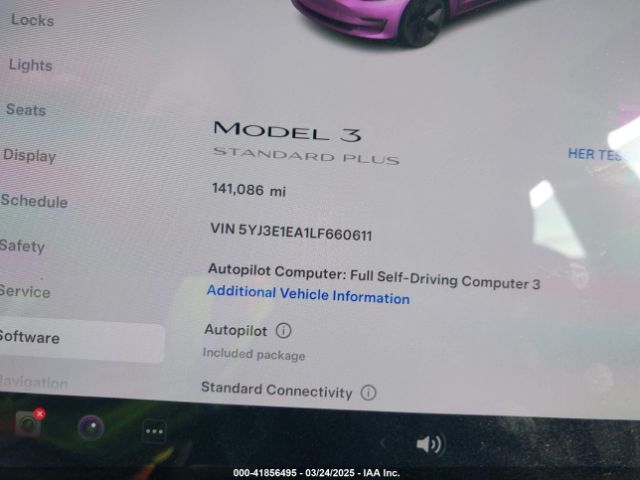 5YJ3E1EA1LF660611 Tesla Model 3 Standard Range Plus Rear-wheel Drive/standard Range Rear-wheel Drive