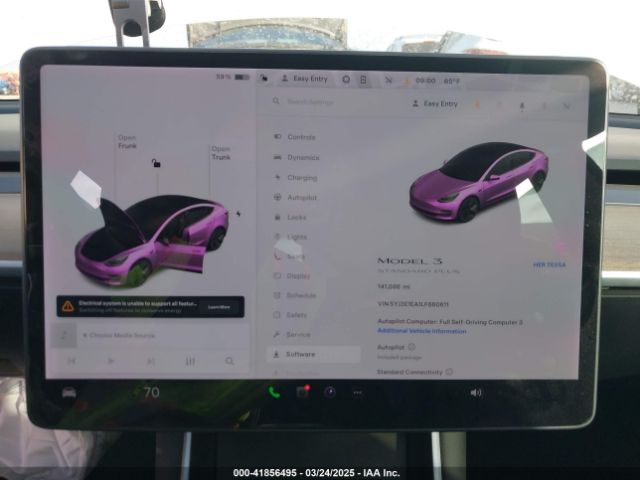 5YJ3E1EA1LF660611 Tesla Model 3 Standard Range Plus Rear-wheel Drive/standard Range Rear-wheel Drive