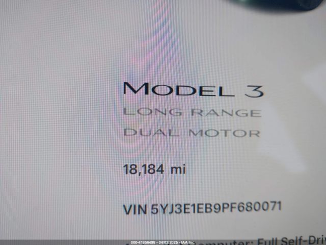 5YJ3E1EB9PF680071 Tesla Model 3 Long Range Dual Motor All-wheel Drive