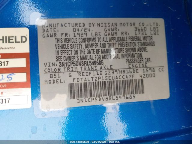 3N1CP5DV8RL549685 Nissan KICKS SR