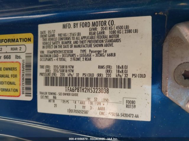 1FA6P8TH2H5323038 Ford Mustang Ecoboost