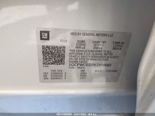 1GCPWCED7KZ408682 Chevrolet Silverado 1500 Lt