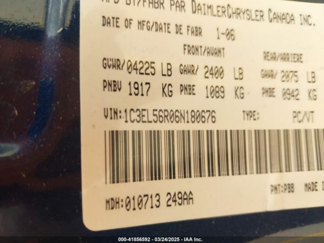 2006 CHRYSLER SEBRING 1C3EL56R06N180676 Photo 8