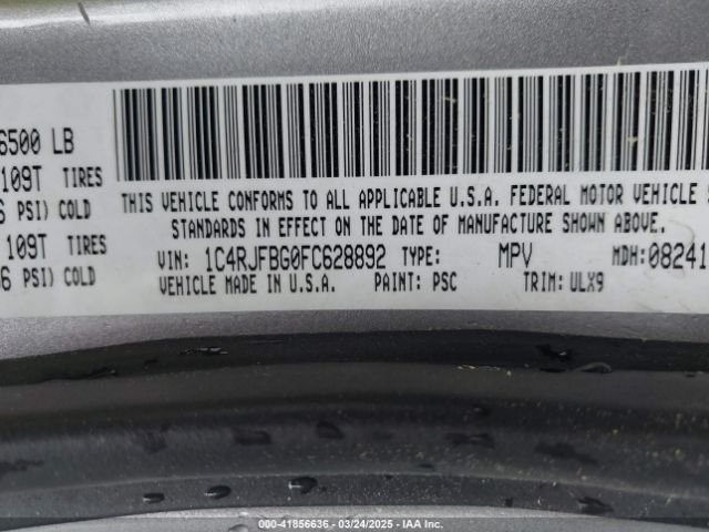 2015 JEEP GRAND CHEROKEE 1C4RJFBG0FC628892 Photo 8