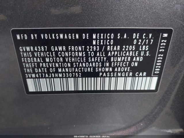 3VW4T7AJ9HM330752 Volkswagen JETTA GLI