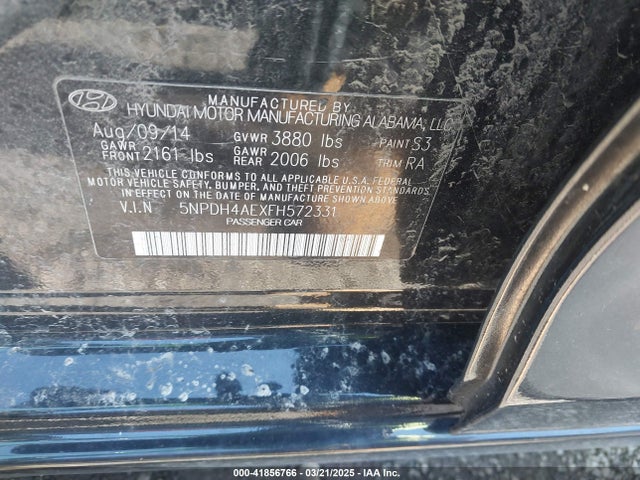 5NPDH4AEXFH572331 Hyundai ELANTRA SE