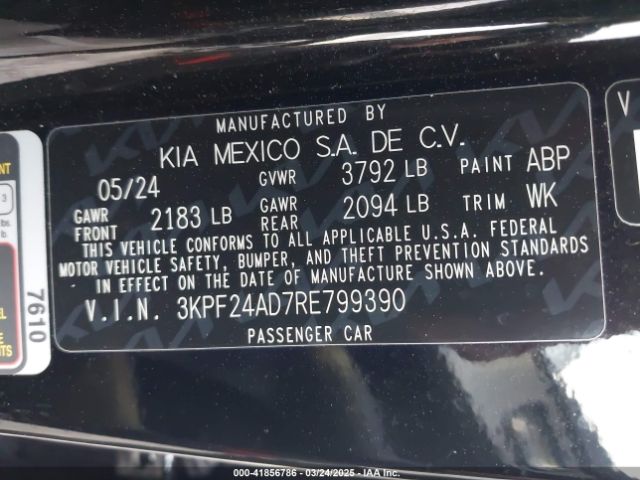 3KPF24AD7RE799390 KIA Forte Lxs