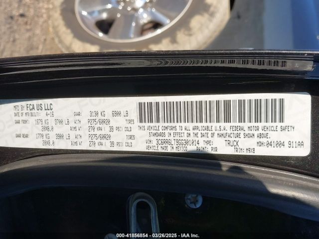 3C6RR6LT9GG301014 RAM 1500 Lone Star