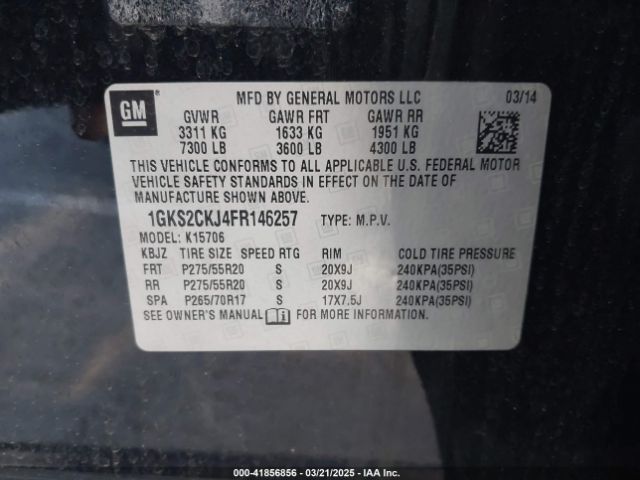 1GKS2CKJ4FR146257 GMC YUKON DENALI