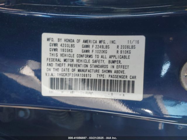1HGCR2F35HA106970 Honda ACCORD LX
