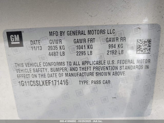 1G11C5SLXEF171416 Chevrolet MALIBU 1LT