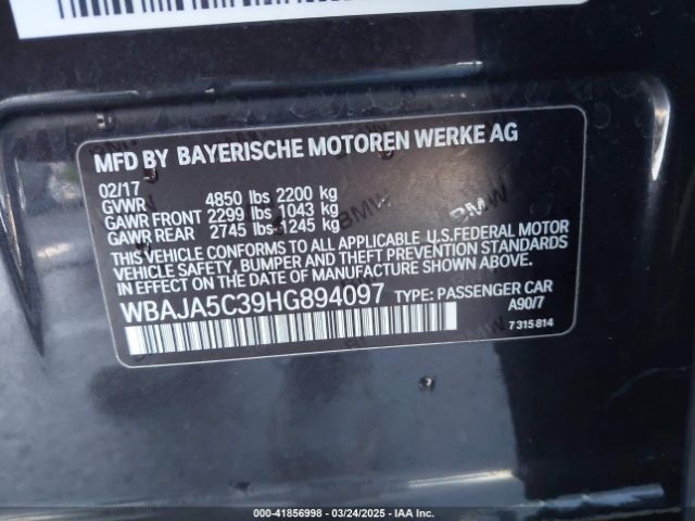 WBAJA5C39HG894097 BMW 530I