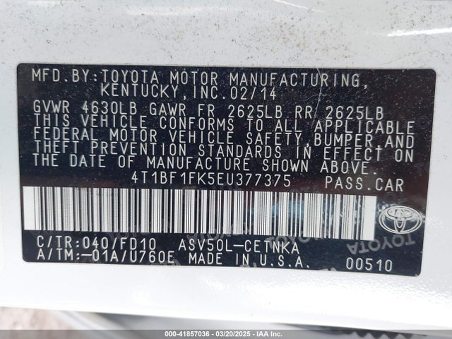 Toyota CAMRY LE 2014 4T1BF1FK5EU377375 Image 9