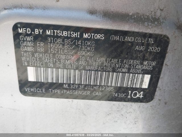 ML32F3FJ1LHF12385 Mitsubishi Mirage G4 Es