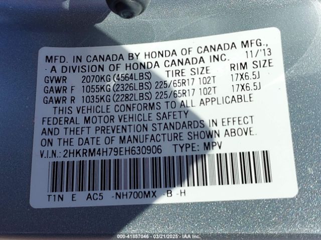 2HKRM4H79EH630906 Honda CR-V EXL