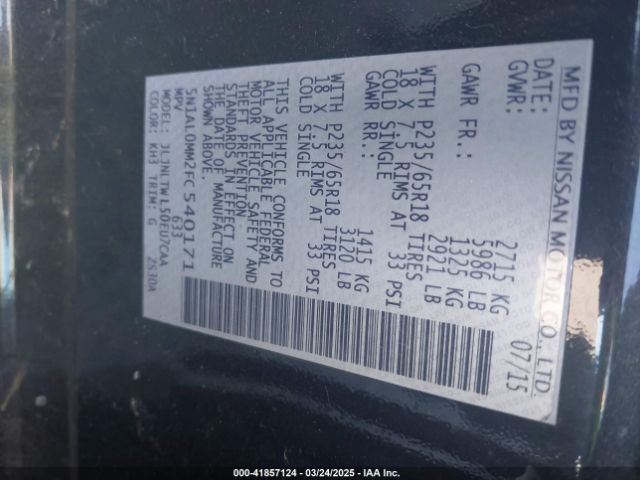 5N1AL0MM2FC540171 Infiniti QX60